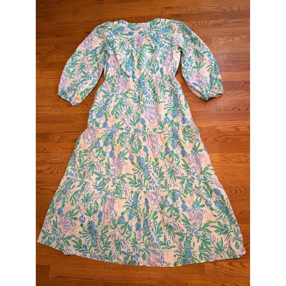 Lilly Pulitzer Deacon V-Neck Maxi Dress Resort White Just A Pinch Floral 16 NWT - Picture 3 of 8